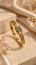 Black & Gold Interlocking Bangle