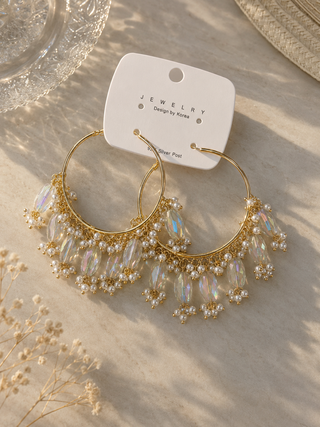 Glass hoop Earrings