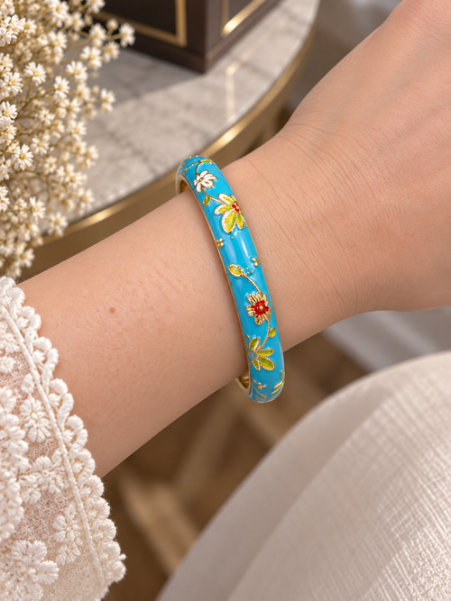 Asmani Enamel 18k Gold Plated Bracelet