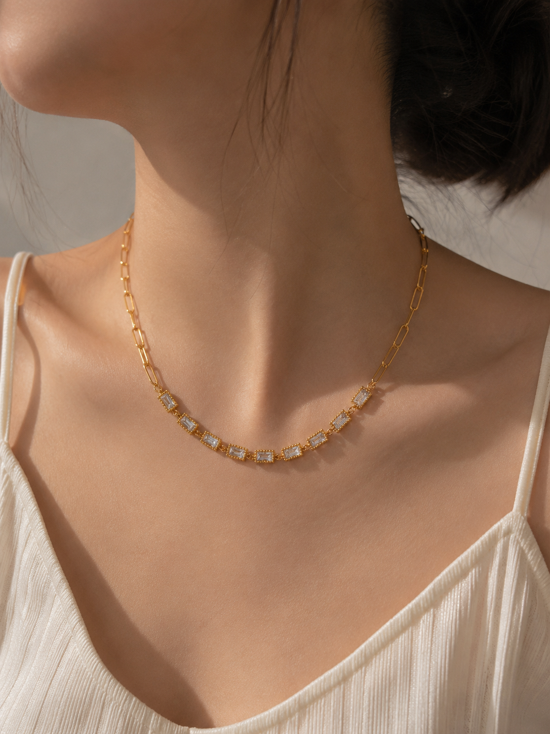 Luna Crystal Link Necklace