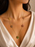 Multicolor Floral Crystal Necklace