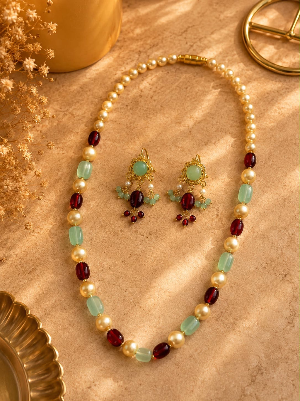 Rubab pearl neckline
