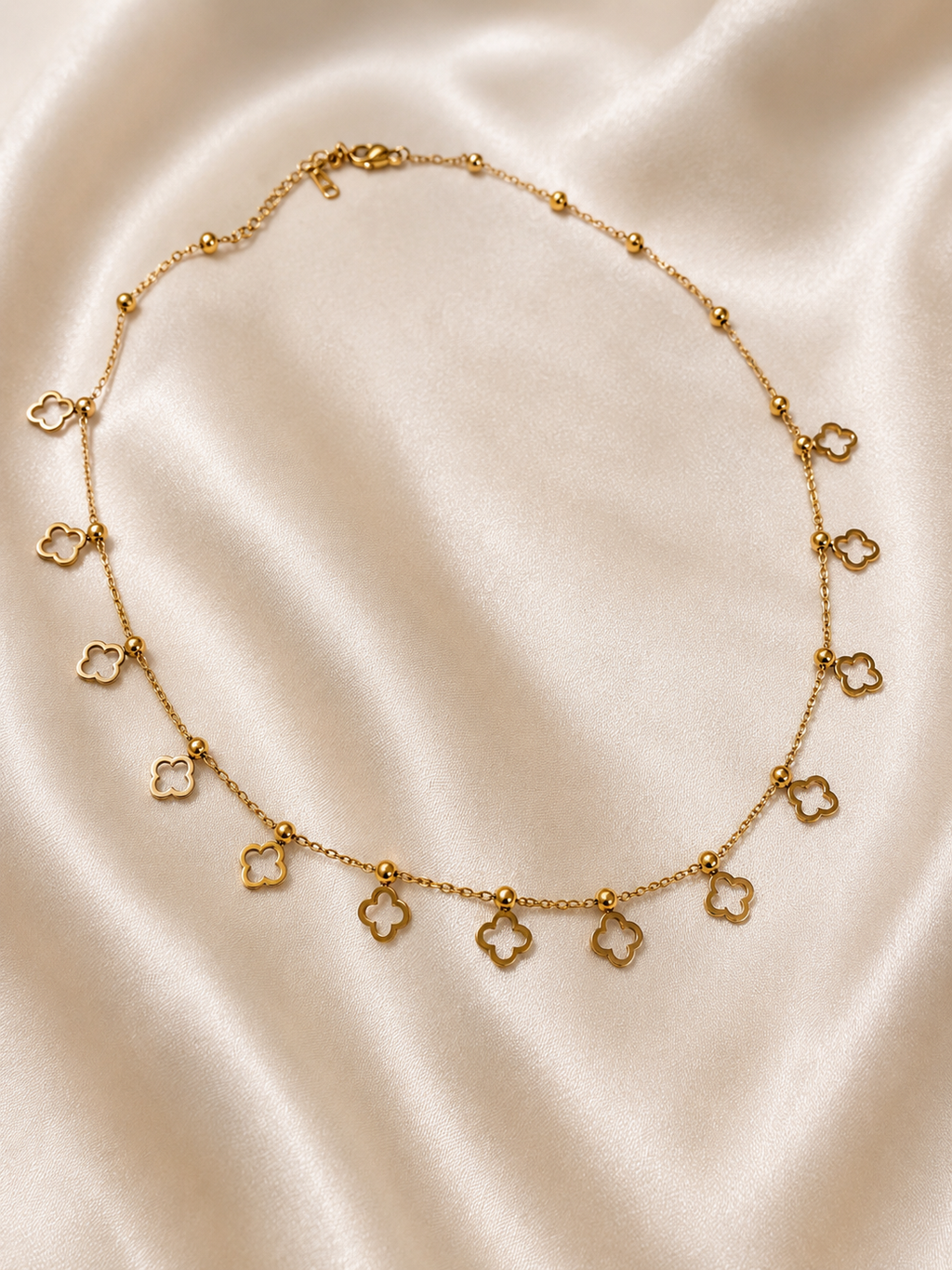 Golden Clover Charm Necklace