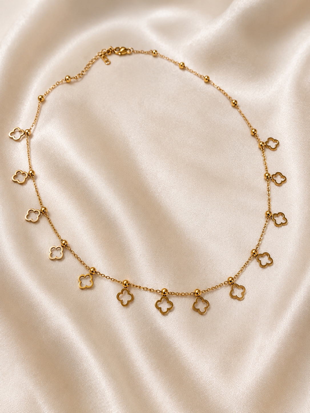 Golden Clover Charm Necklace