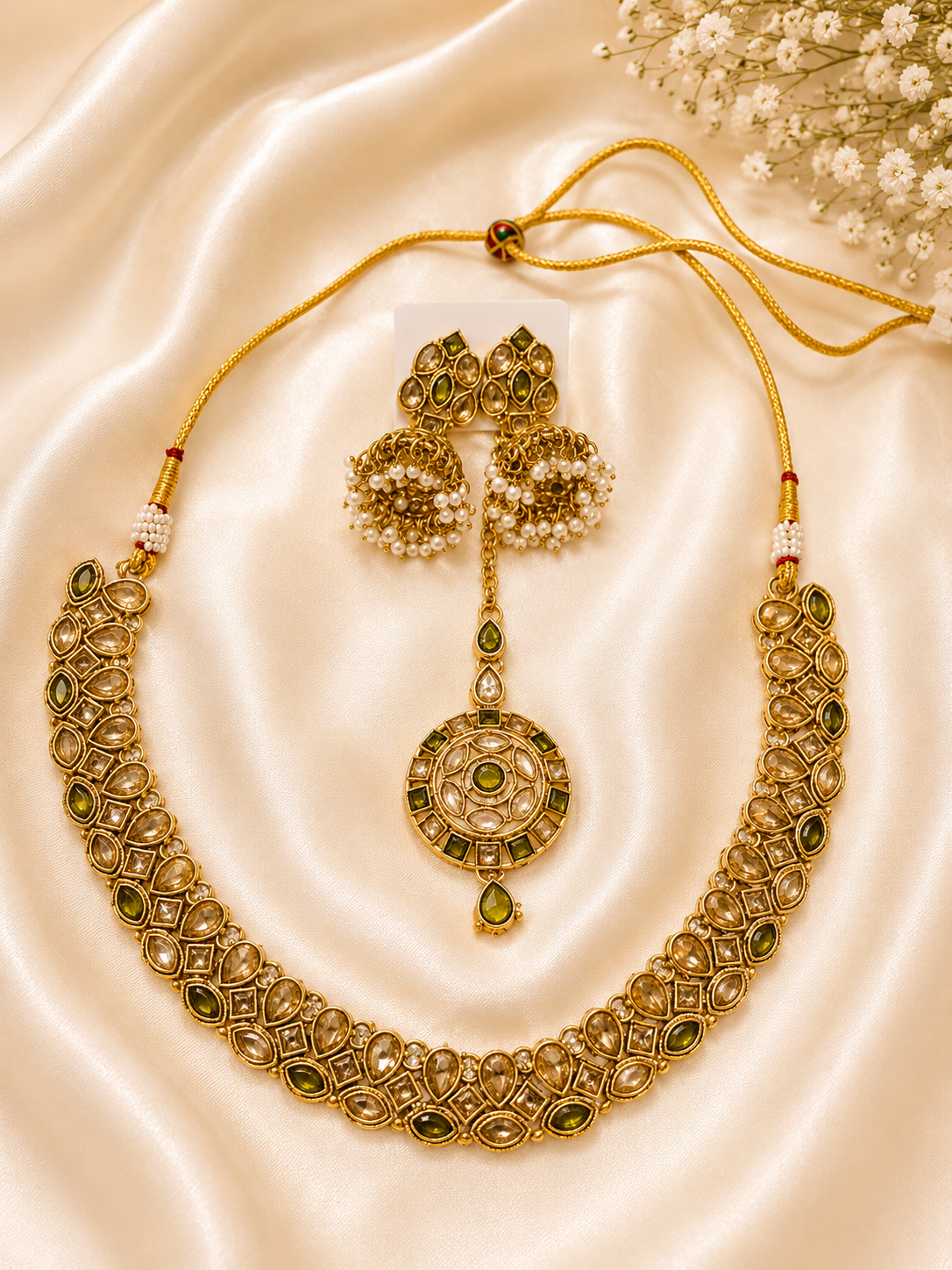 Green Aura Necklace Set