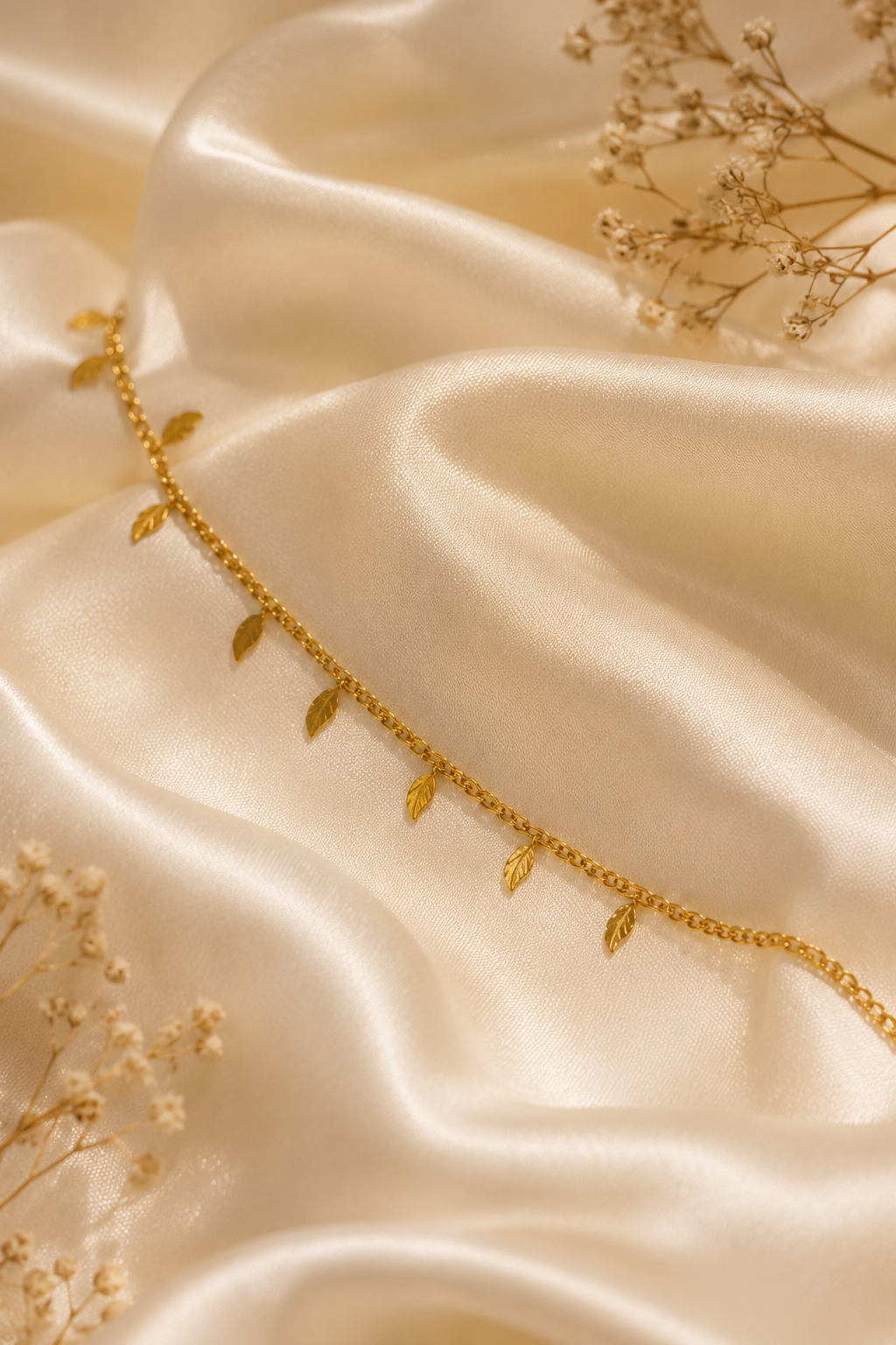 Golden leaf bracelet