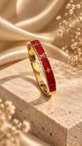Red & Gold Monogram Bangle