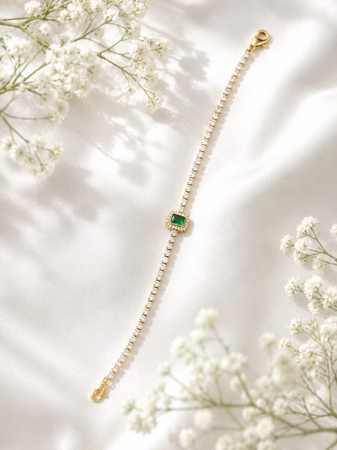 Emerald Elegance Tennis Bracelet