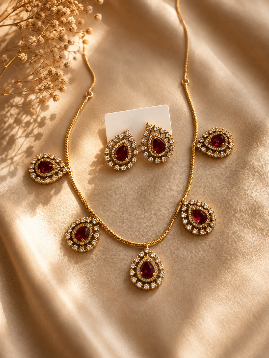 Ruby Teardrop Neckline