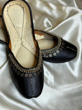 Leather Black punjabi jutti