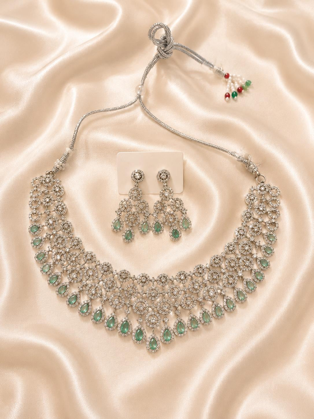 Mint Elegance CZ Necklace Set